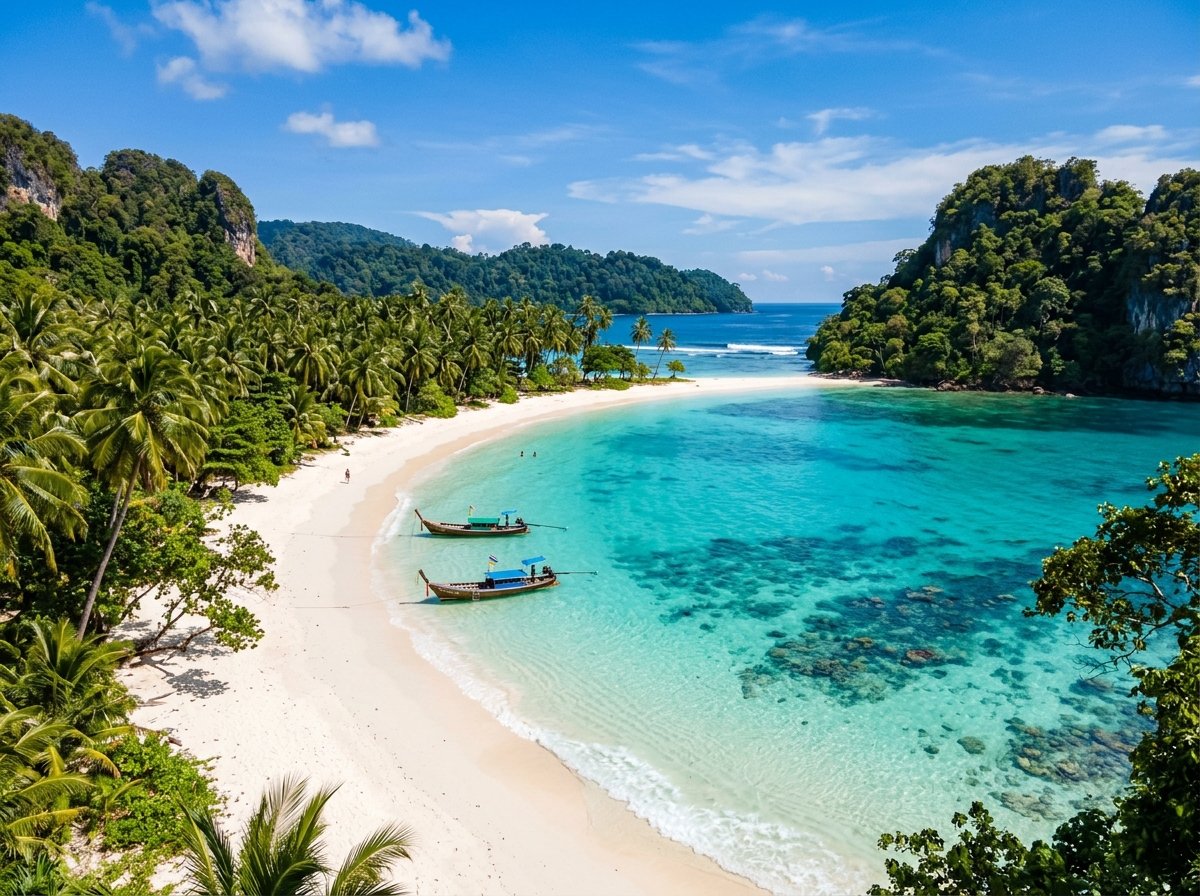 Pristine Radhanagar cove with turquoise waters